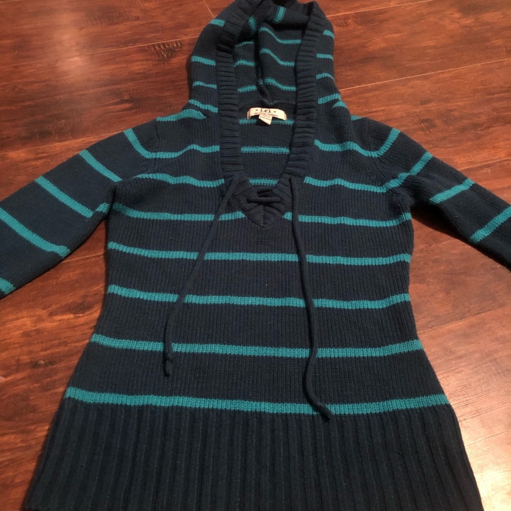 Juniors striped sweater.